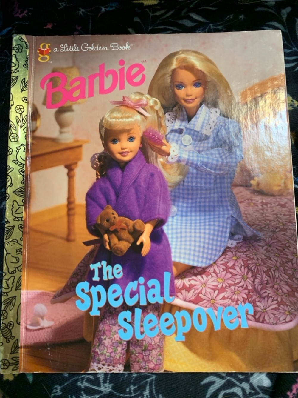 Little Golden Book Barbie Book Cover — Pink Logo, Purple Robe Collectible